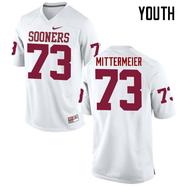 Youth Oklahoma Sooners #73 Quinn Mittermeier College Football Jerseys Game-White - Click Image to Close